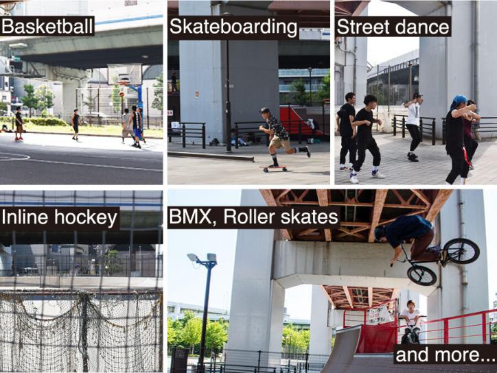 <font color='blue' size='2'>Basketball, Skateboarding, Street dance
Inline hockey, BMX, Roller skates
</font>